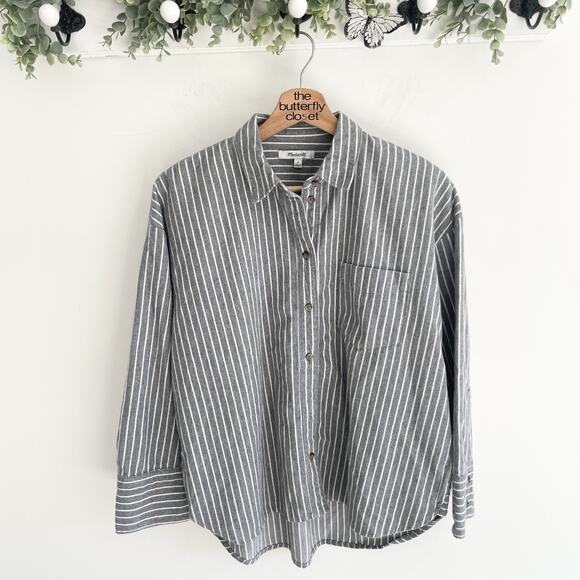 Madewell Tops - Madewell flannel ex boyfriend brushed cotton button down Shirt Sz S hh5056
